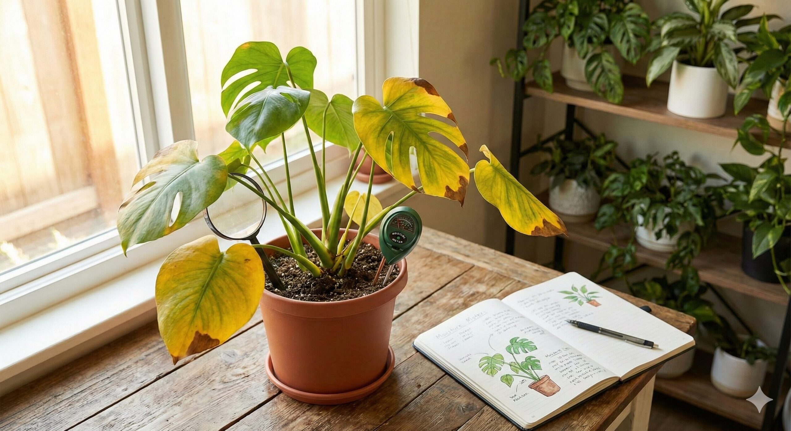 식물 잎 노란색