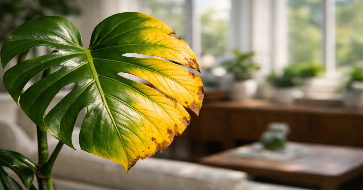 잎이 노랗게 변하지만 떨어지지 않을 때