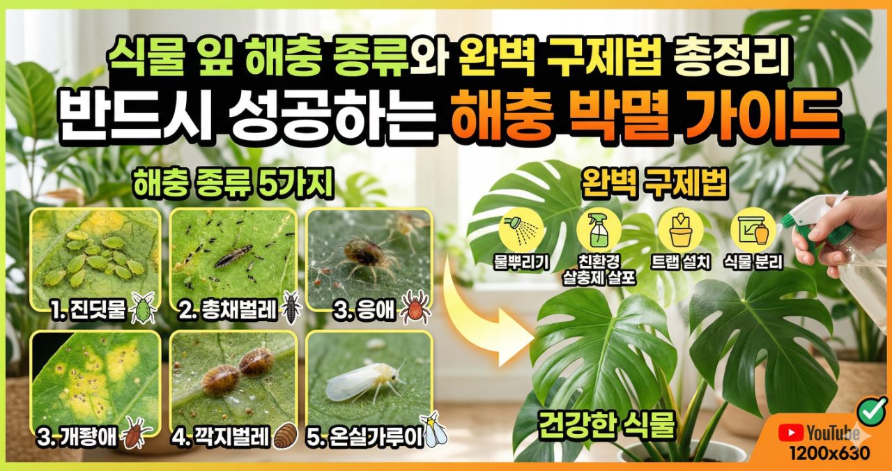 식물 잎 해충 응애 피해 모습