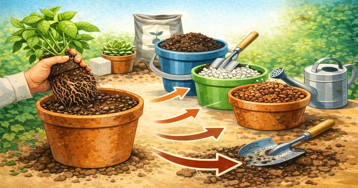 화분 분갈이 시기 및 흙 배합 비율: 관엽식물 펄라이트 황금비율 (초보 필독)