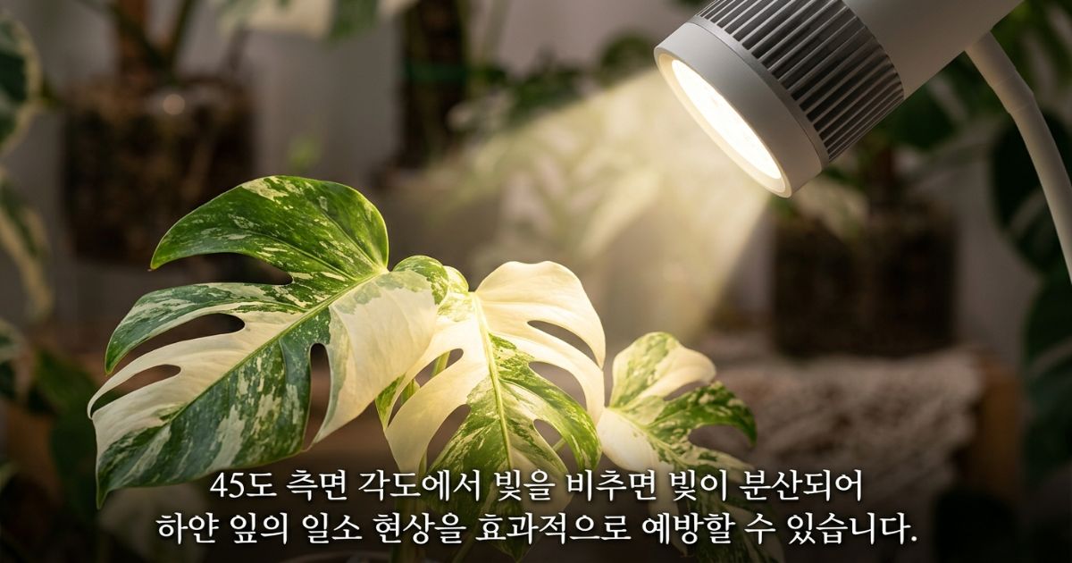 몬스테라 알보 조명 거리 조절 PPFD