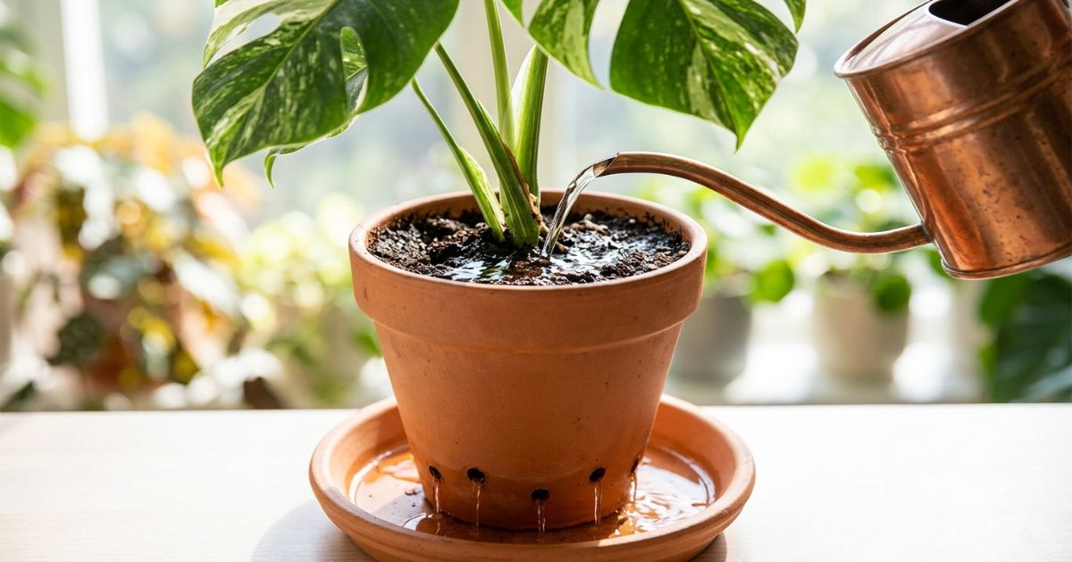 분갈이 화분 흙 배합 완료 모습