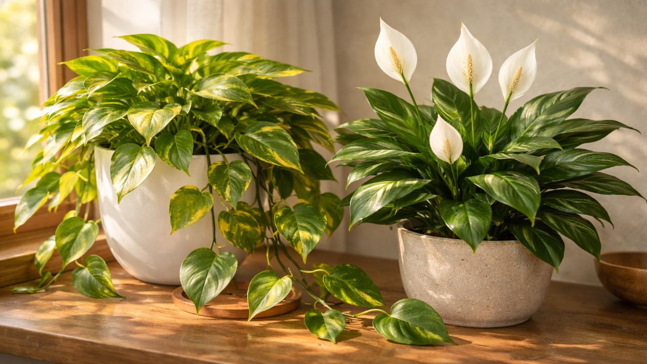 초보자 식물 고르는 법 추천 리스트인 스킨답서스와 스파티필름