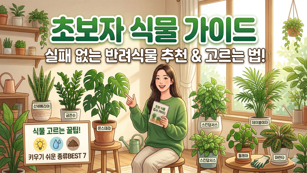 초보자 식물 고르는 법 가이드라인에 맞춘 다양한 관엽식물 모음