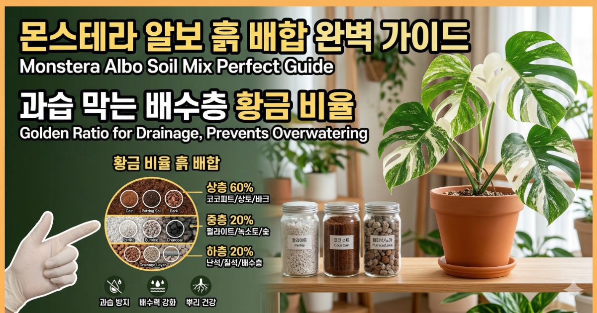 몬스테라 알보 흙 배합 과습 예방