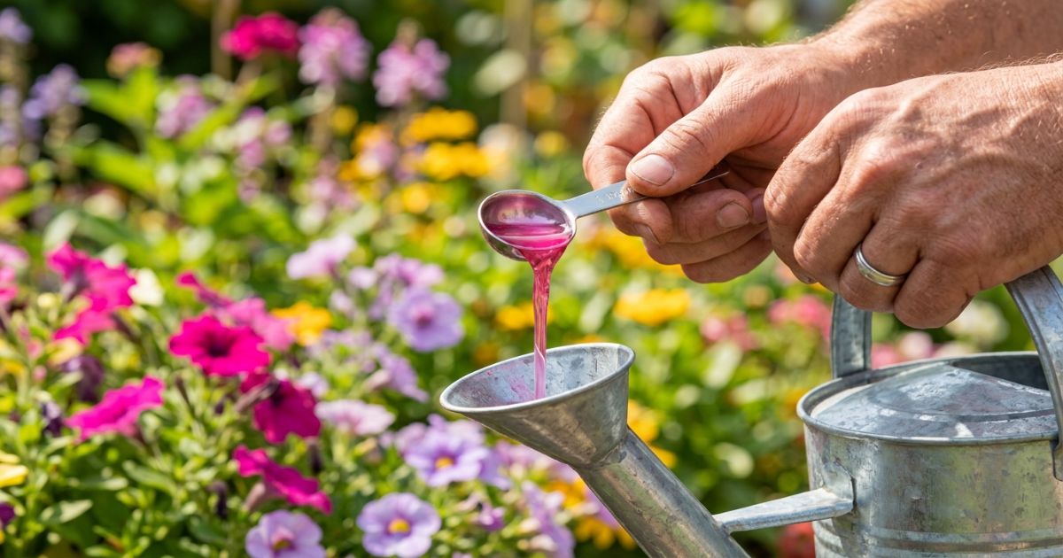 꽃 피는 식물 비료 주기