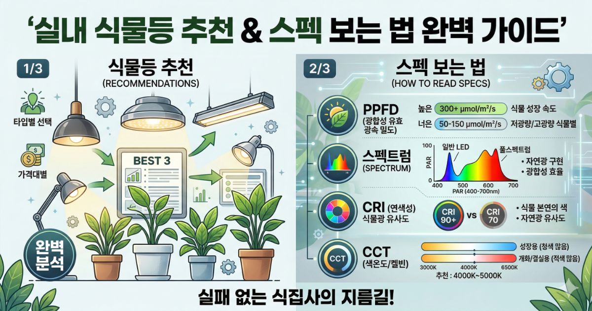 실내 가드닝 필수 식물등 추천 스펙