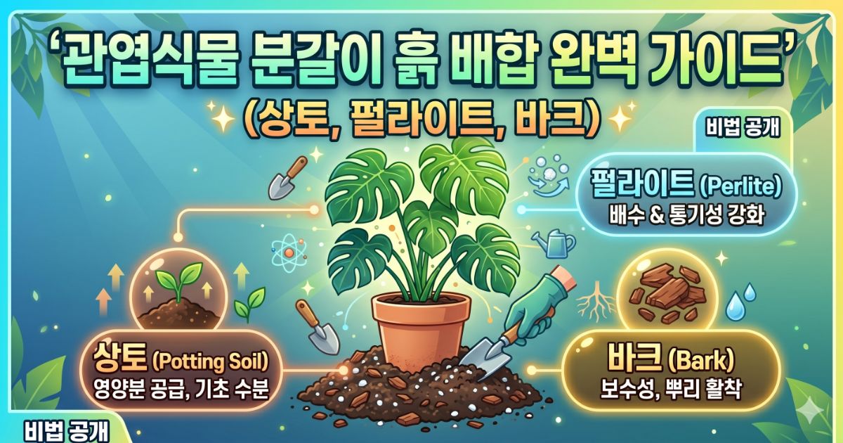 완벽한 관엽식물 분갈이 흙 배합 모습