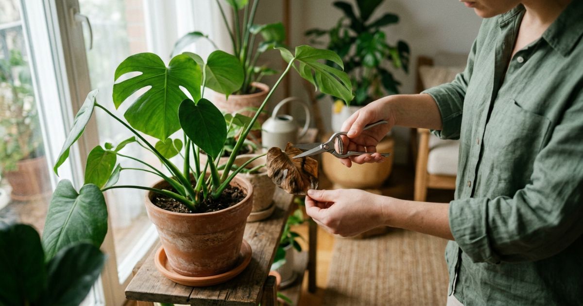 탄 잎 가지치기 화상 입은 식물 관리