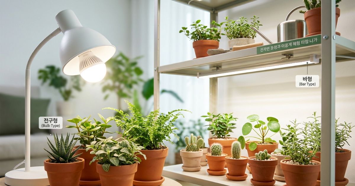 형태별 실내 식물등 추천 스탠드형 전구형 바형
